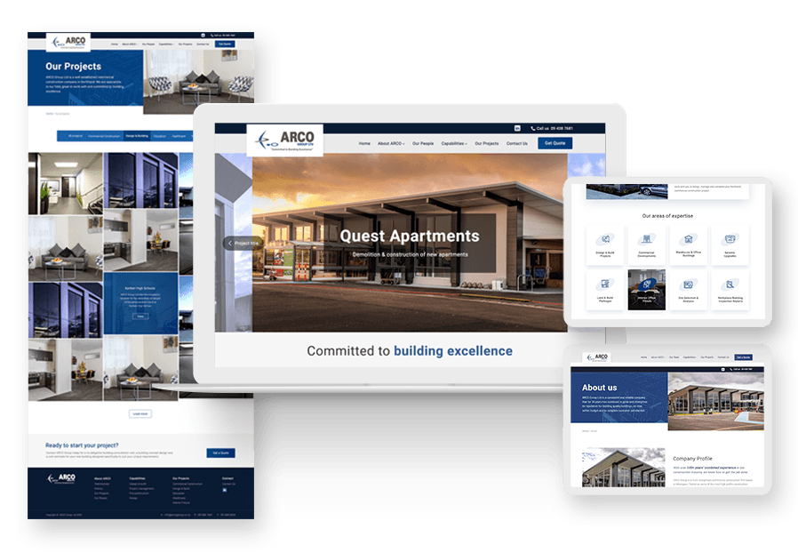 Www.tikonmpewallo created the website for construction company ARCO to present their services